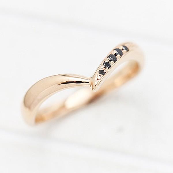 結婚指輪 ピンクゴールド メンズリング V字 片側留め ブラックダイヤ0 07ct K10pg マリッジリング 刻印無料 294p K10 オーダーメイドジュエリーメイ 通販 Yahoo ショッピング
