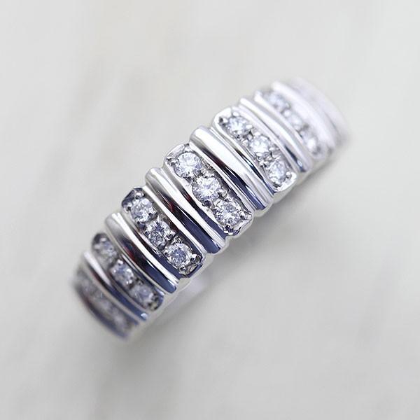 指輪 リング K10WG ホワイトゴールド ダイヤモンド 0.28ct ワイド 幅広 