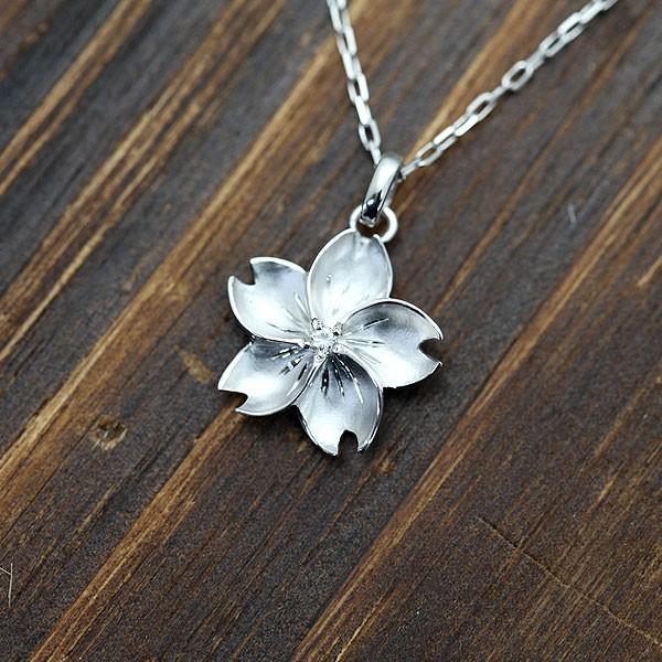 ネックレス レディース 桜 さくら PT100 プラチナ10% シルバー ネックレス レディース 桜 さくら PT100 プラチナ10% シルバー