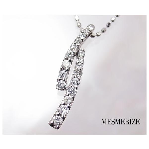 天然 ダイヤ 0.21ct ウェーブ K18 ゴールド ペンダント ネックレス 