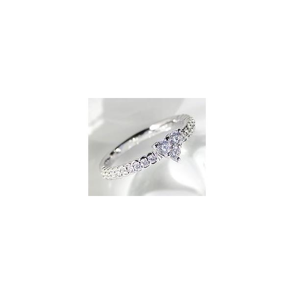 天然 ダイヤ 0.37ct ハート エタニティ リング 指輪 K18 ゴールド各色