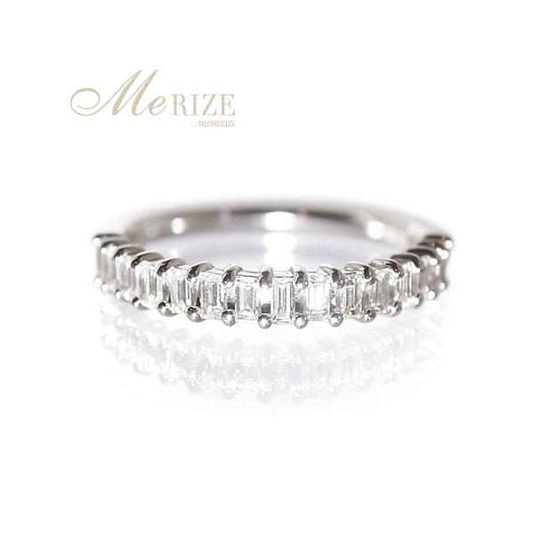 天然 バケットカット ダイヤ ハーフ エタニティ リング 指輪 K18