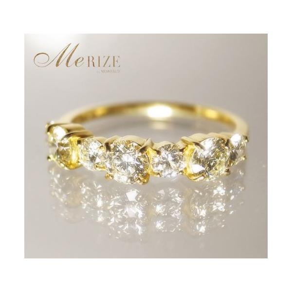 K18 天然 ダイヤ 1.0ct up ハーフ エタニティ ゴールド リング 指輪 VS