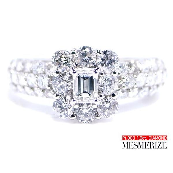 pt950 pt900 天然 ダイヤ 1.0ct パヴェ プラチナ リング 指輪 SIクラス 