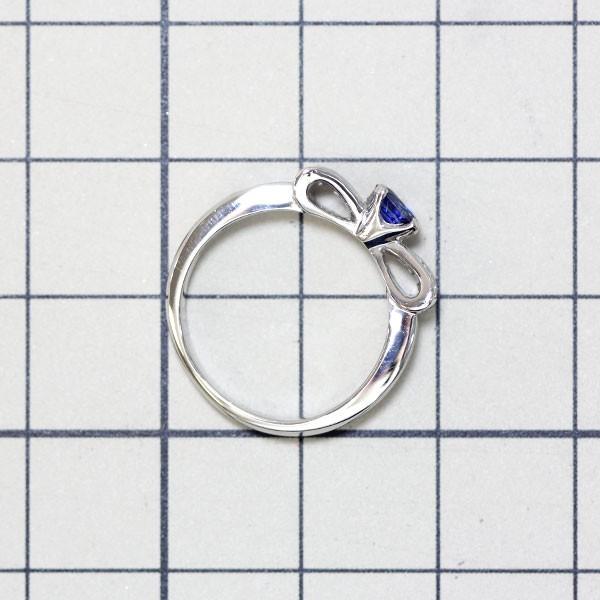 Pt サファイア ダイヤモンド リボン リング 0.34ct D0.15ctジュエリーNJ Pt サファイア ダイヤモンド リボン リング 0.34ct D0.15ctジュエリーNJ