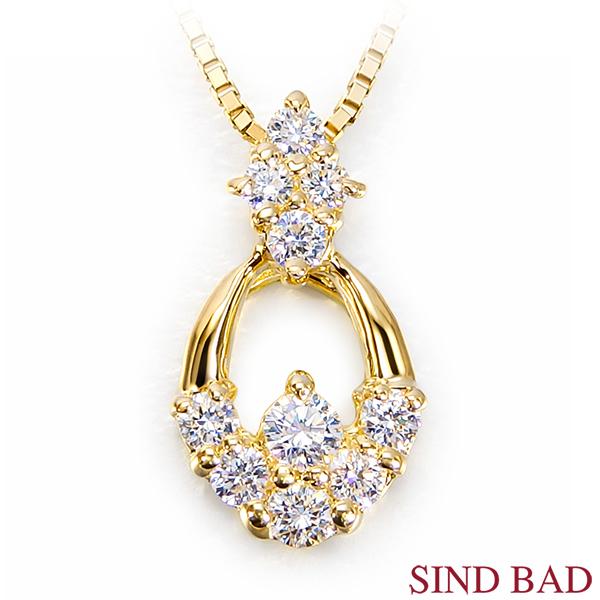 スイートテンダイヤモンド K18 イエローゴールド ネックレス  