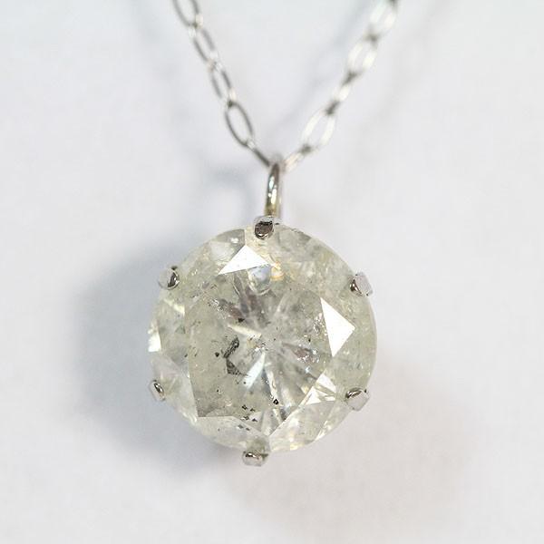 ネックレス J/I1/P 一粒石 ダイヤモンド 1.813ct プラチナ(Pt850/Pt900  