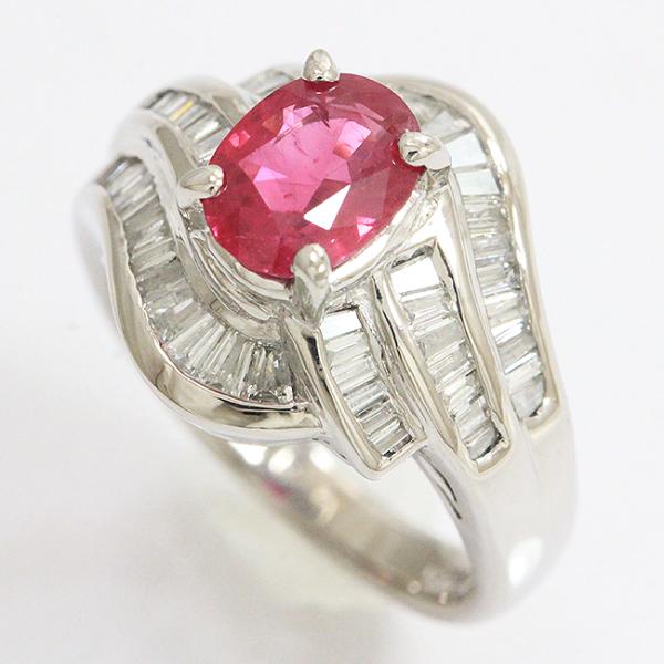 ルビー　プラチナリング リング ルビー 1.57ct/ダイヤモンド 計0.78ct 8.5号 プラチナ(Pt850