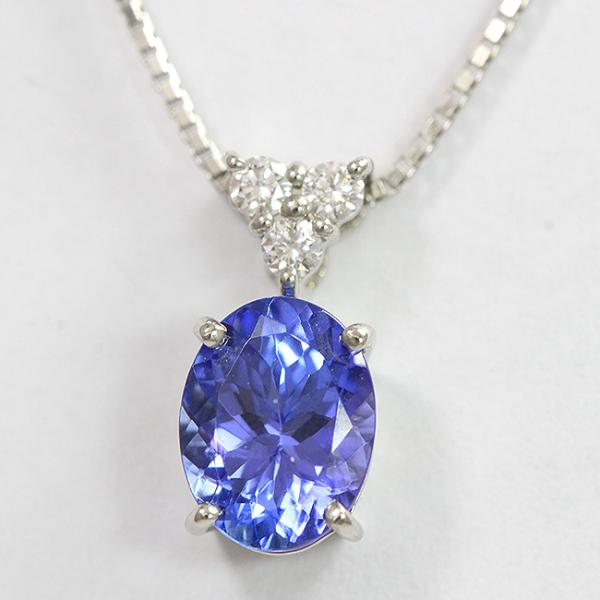 ネックレス タンザナイト 1.32ct/ダイヤモンド プラチナ(Pt850/Pt900 