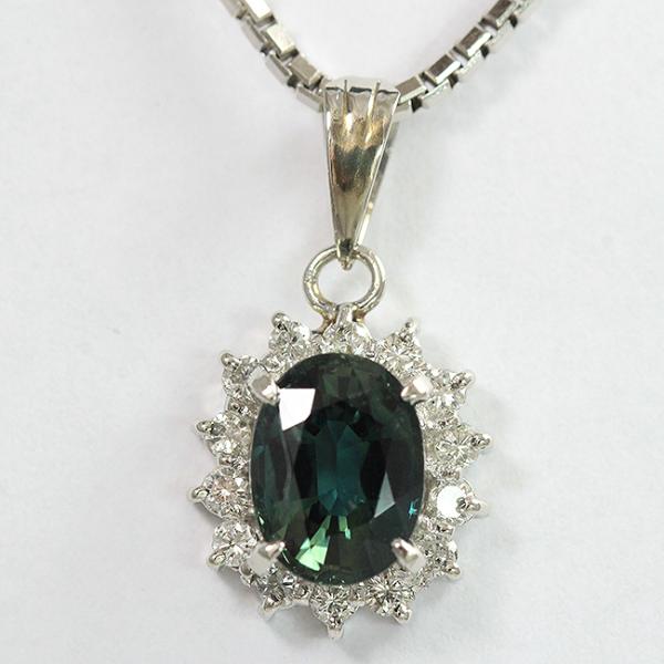 ネックレス サファイア 2.0ct/ダイヤモンド 計0.26ct プラチナ(Pt850 