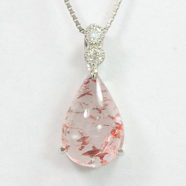 レピドクロサイトインクォーツ 3.538ct/ダイヤモンド 計0.06ct 