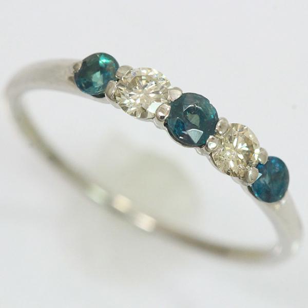 アレキサンドライト/ダイヤモンド リング 10号 プラチナ(Pt900) 【中古  