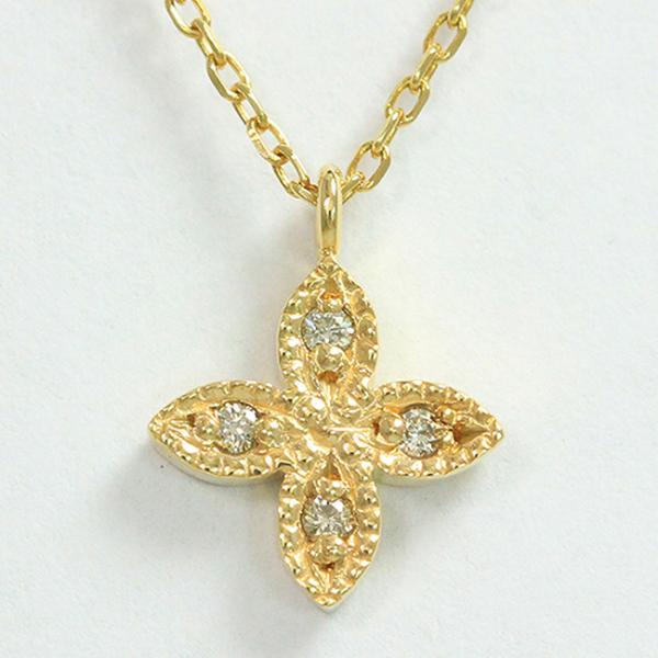 K18YG イエローゴールド ダイヤ0.10ct ペンダントトップ レディース 中古 ダイヤモンド ネックレス 10金イエローゴールド(K10YG) 【中古