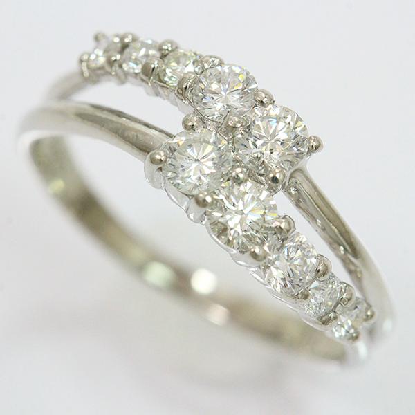 ダイヤモンド 計0.70ct リング 11号/プラチナ(Pt900) 【中古