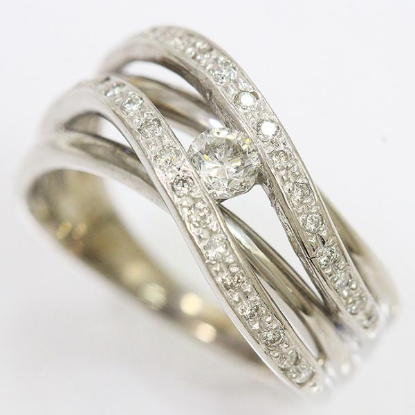 ダイヤモンド 計0.30ct リング 11.5号 18金ホワイトゴールド(K18WG 