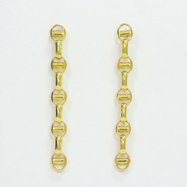 K18YG/K18WG コンビ フープピアス クロッシング 18金 中古 ピアス 18金イエローゴールド(K18YG) 【中古】 ジュエリー 【新品