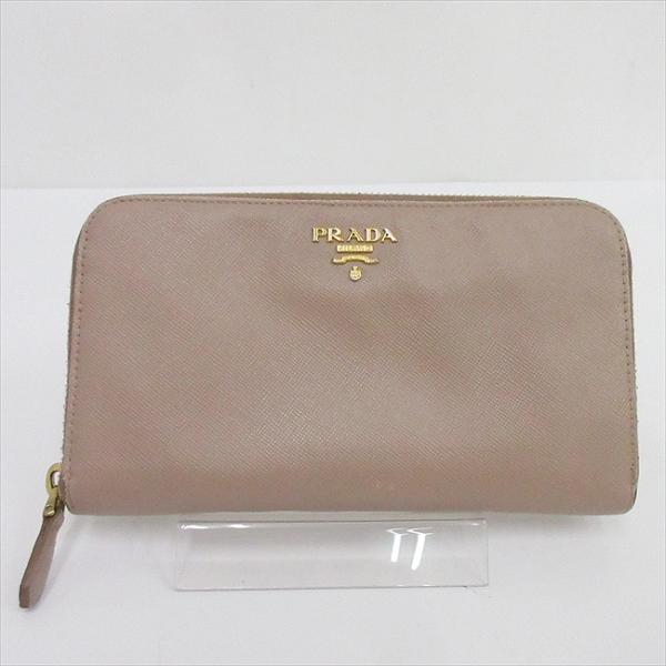 PRADA 長財布 サフィアーノ ラウンドファスナー ベージュ系 PRADA(プラダ) ラウンドファスナー 長財布 ベージュ サフィアーノ