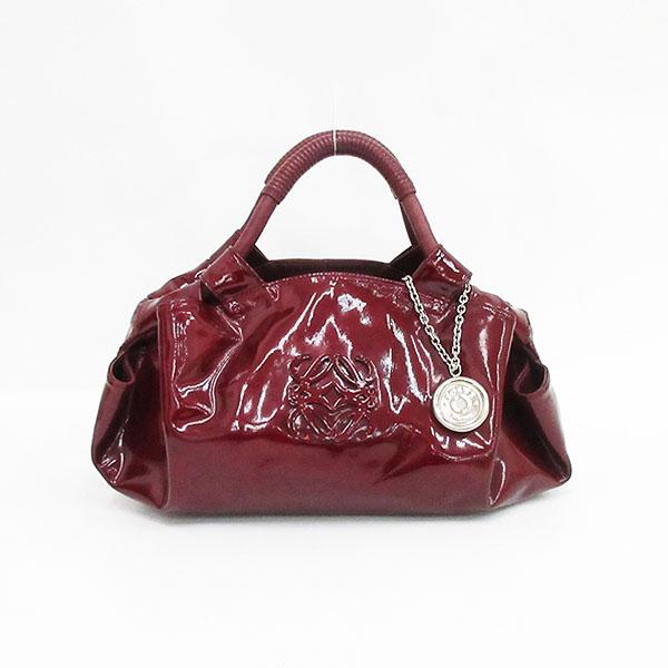 LOEWE(ロエベ) ナッパアイレ ハンドバッグ ボルドー エナメル