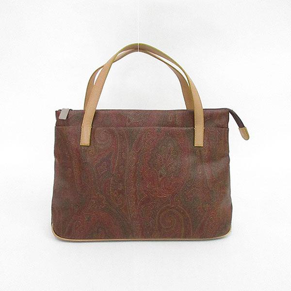 ETRO(エトロ) ハンドバッグ 茶 ブラウン ビニールコーティング