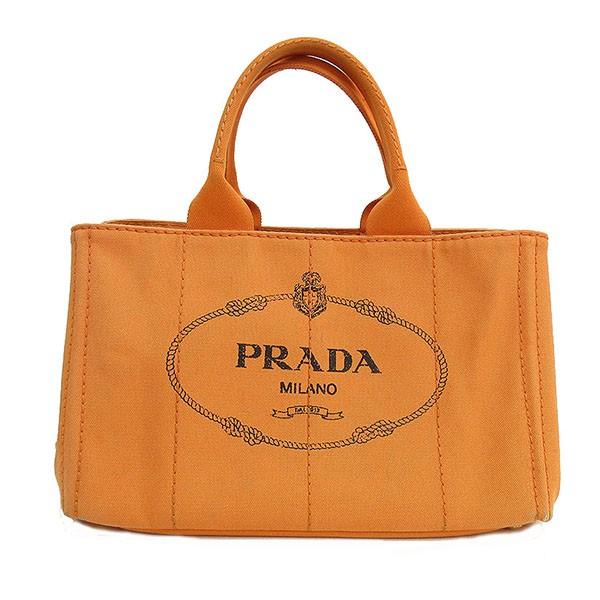 新着 Prada プラダ カナパ トートバッグ ラージ 中古 ブランドバッグ オレンジ Netshop キャンバス