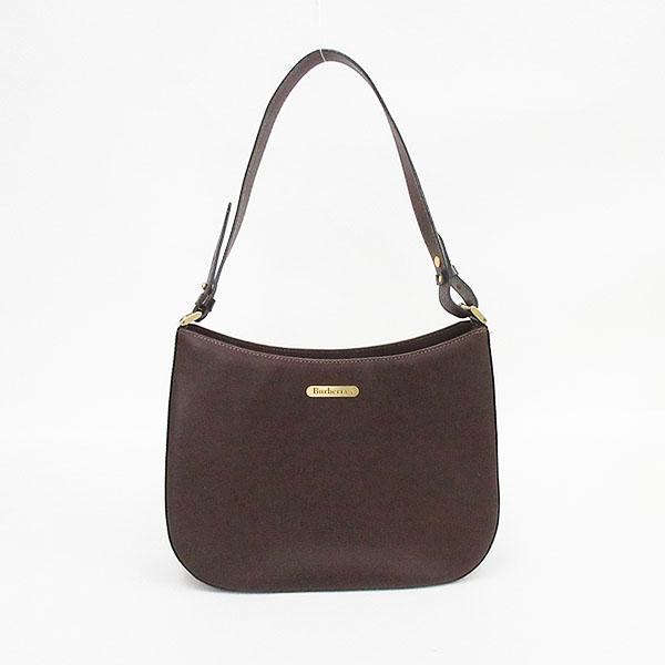 【美品】バーバリー ワンショルダーバッグ ナイロン レザー ブラウン 茶 BURBERRY(バーバリー) ワンショルダーバッグ 茶 ブラウン レザー