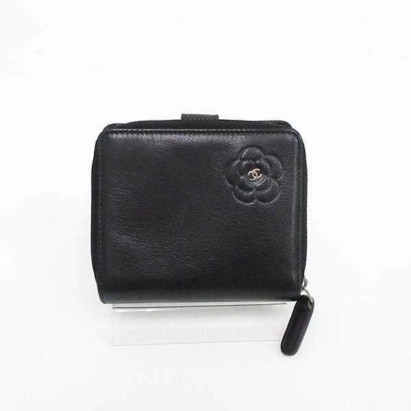 CHANEL シャネル 二つ折り財布 CHANEL(シャネル) カメリア コンパクトジップ財布 二つ折り 【ブランド