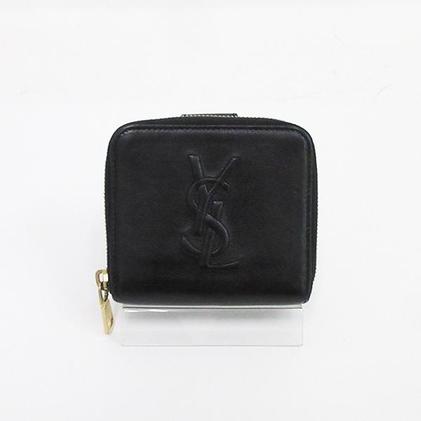 SAINT LAURENT サンローラン 二つ折り財布 352906 二つ折り コンパクト ジップ ウォレット 財布 ブラック系【中古】 Yves Saint Laurent(イヴサンローラン) コンパクトジップ財布 二つ折り
