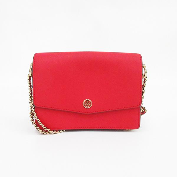 【超美品】トリーバーチ レザー ショルダーバッグ赤 TORY BURCH(トリーバーチ) ロビンソン チェーン ロングショルダー