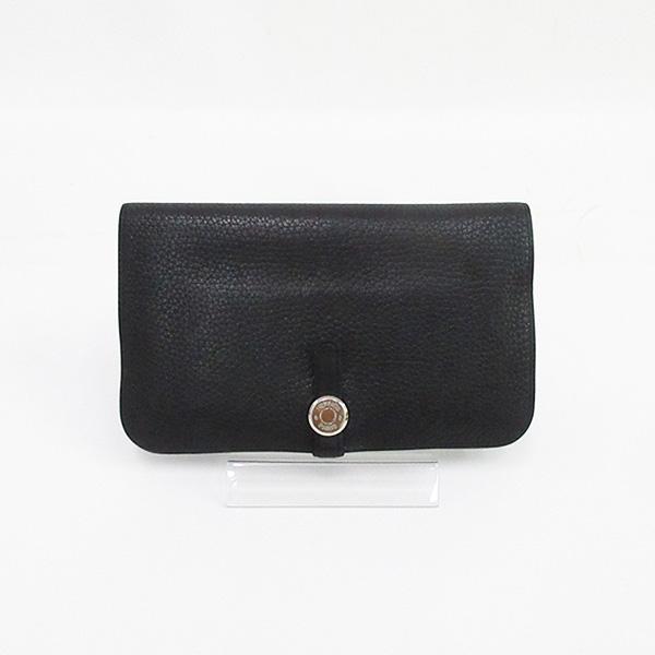 HERMES(エルメス) ドゴンGM 財布 黒 ブラック トゴ 【ブランド財布