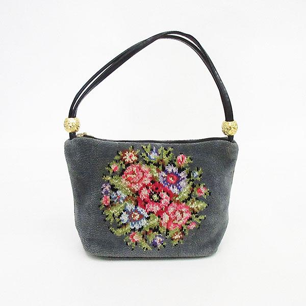 週末限定お値下げ❣️未使用品❣️FEILER ❣️フラワー柄 、ハンドバッグ FEILER(フェイラー) フラワー ハンドバッグ グレー / 【ブランドバッグ