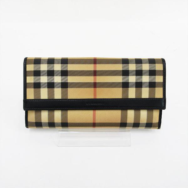 BURBERRY(バーバリー) チェック柄 長財布 ベージュ PVC BURBERRY(バーバリー) チェック柄 長財布 ベージュ PVC