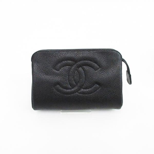 CHANEL シャネル マルチポーチ ココマーク キャビアスキン ブラック CHANEL(シャネル) ココマーク マルチポーチ 黒 ブラック キャビア
