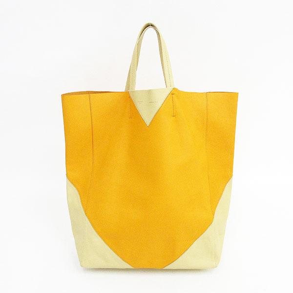 CELINE(セリーヌ) ホリゾンタル カバ トートバッグ 黄色 イエロー×ベージュ レザー【ブランドバッグ】 【中古】 netshop  :1-240603035799:とーたる - 通販 - Yahoo!ショッピング
