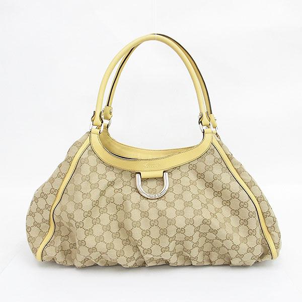 GUCCI(グッチ) GG柄 アビー トートバッグ 189835 黄色×ベージュ 