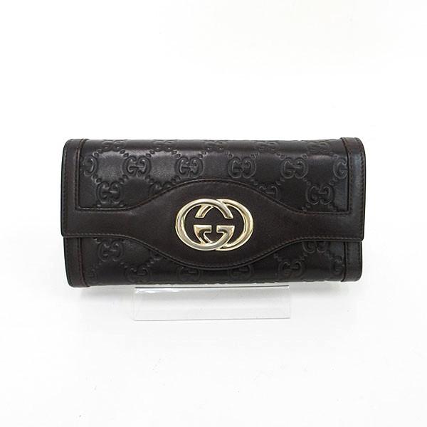 GUCCI(グッチ) インターロッキングG 長財布 282431 茶 ブラウン レザー