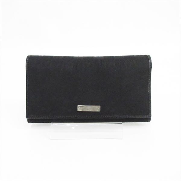 GUCCI(グッチ) GG柄 長財布 244946 黒 ブラック キャンバス×レザー