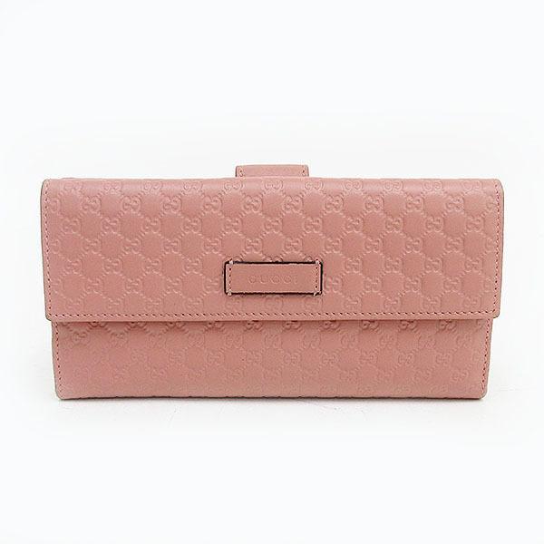 Gucci グッチ マイクロシマ Wホック長財布 ピンク レザー ブランド財布 中古 Netshop 1 とーたる 通販 Yahoo ショッピング
