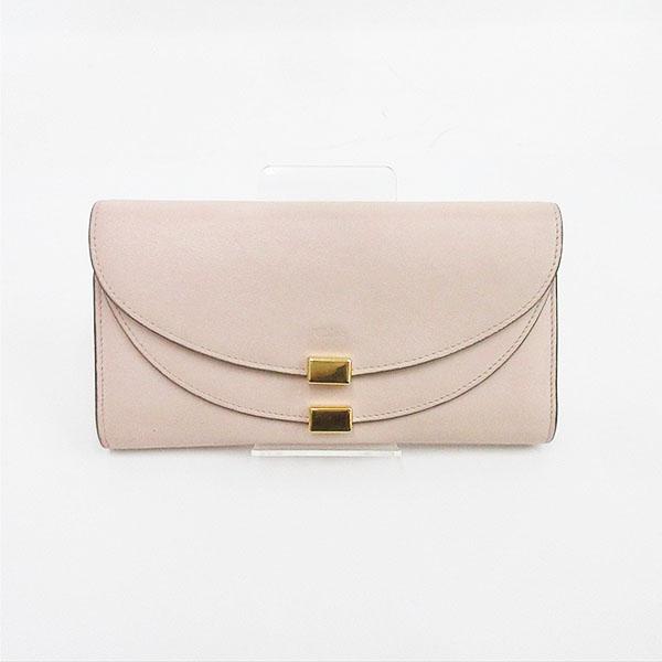chloe(クロエ) ジャージア ダブルフラップ長財布 ピンク レザー 