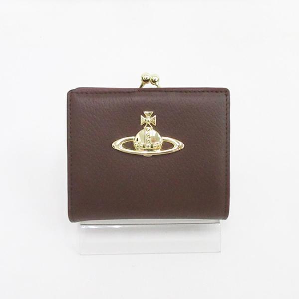 未使用 人気Vivienne Westwood 二つ折り 定番がま口 茶 金 Vivienne Westwood(ヴィヴィアン・ウエストウッド) 二つ折り財布
