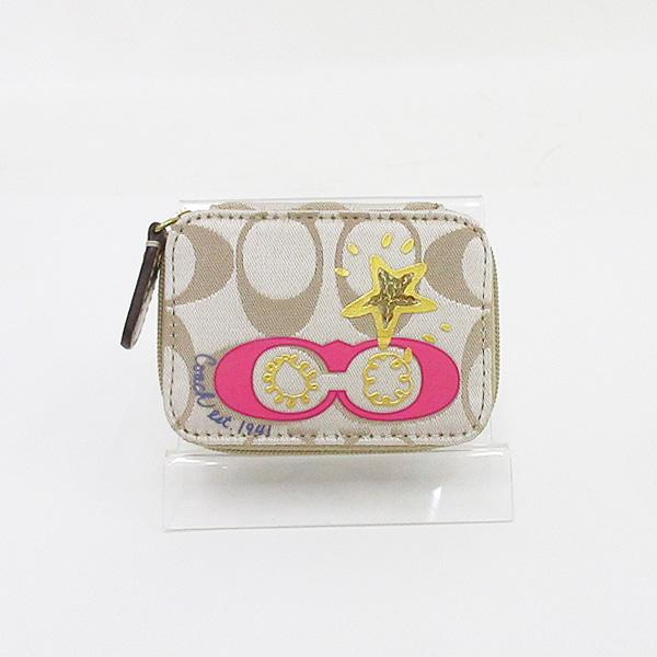 COACH(コーチ) シグネチャー ピルケース 小物入れ ベージュ キャンバス