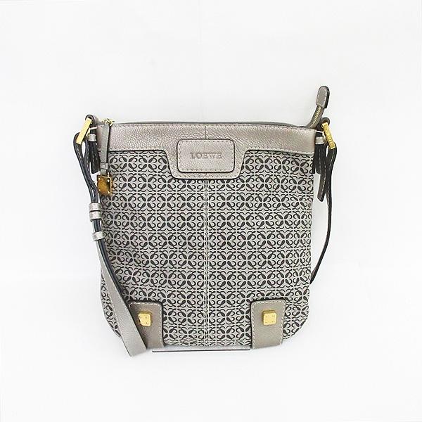 LOEWE(ロエベ) アナグラム ロングショルダーバッグ 斜め掛け グレー