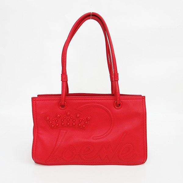 LOEWE(ロエベ) ショッパー トート ショルダー バッグ 赤 レッド