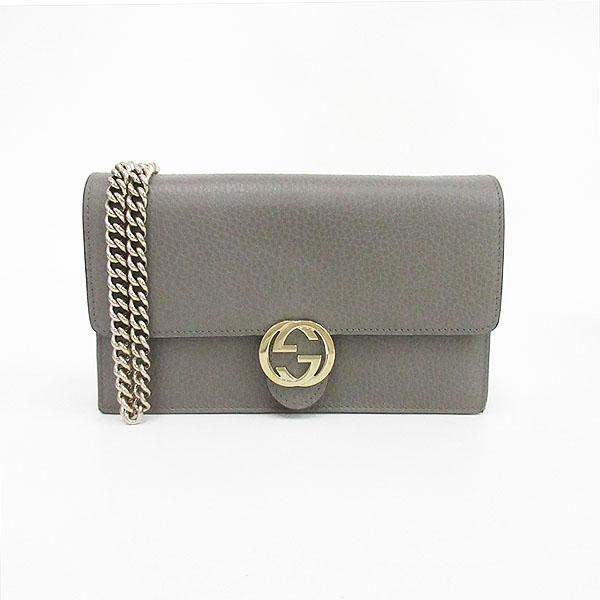 GUCCI(グッチ) インターロッキング チェーンウォレット 510314 グレー 