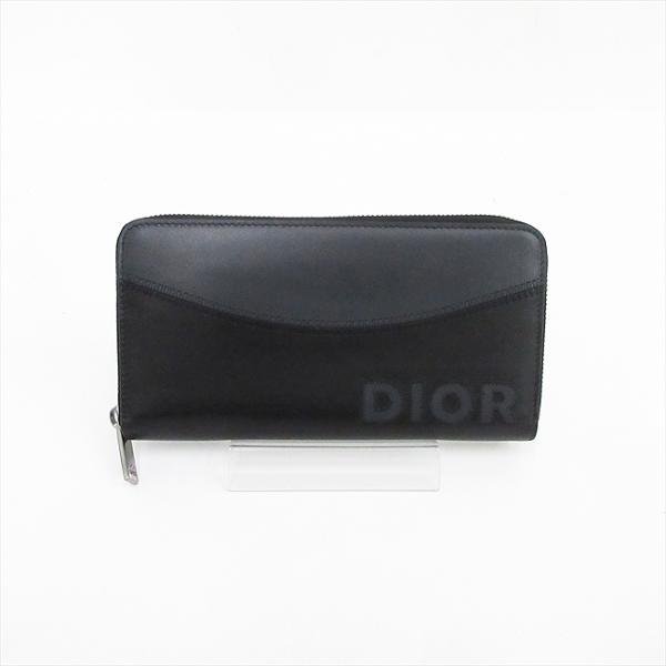 ChristianDior クリスチャンディオール 長財布 ブラック Christian Dior(クリスチャン・ディオール) ロゴ ラウンドファスナー長