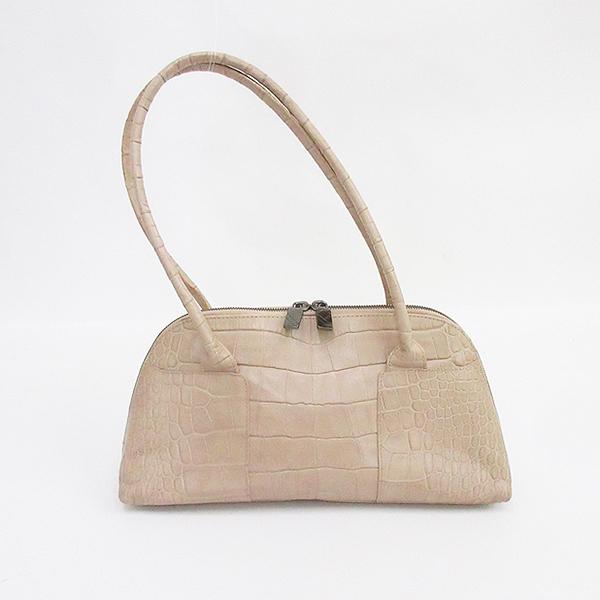 FURLA(フルラ) クロコ型押し ショルダーバッグ ベージュ / 【ブランド