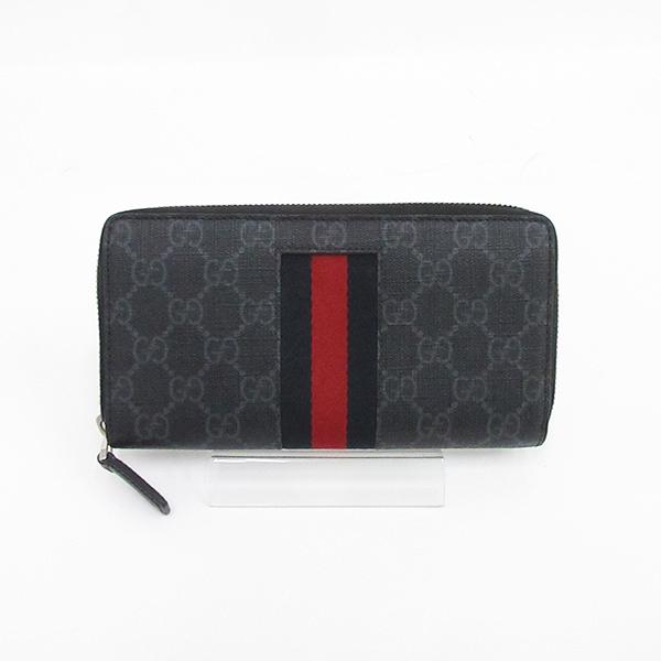 GUCCI(グッチ) シェリー GGスプリーム ラウンドファスナー長財布