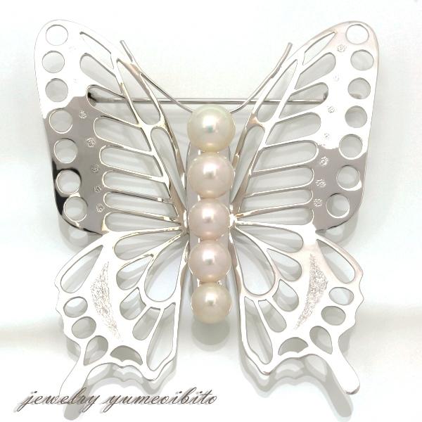 蝶デザイン K14wg 和珠真珠 ブローチ 帯留め B 062 ジュエリー夢追人 通販 Yahoo ショッピング
