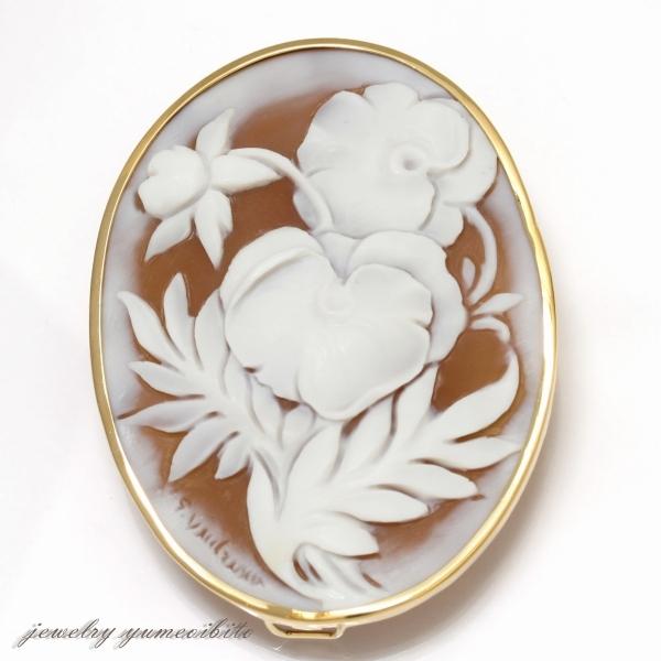 花デザイン K18 シェルカメオ ブローチ B 101 ジュエリー夢追人 通販 Yahoo ショッピング