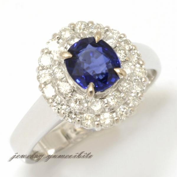 PT サファイア ダイヤモンド リング :s-1029:ジュエリー夢追人 - 通販