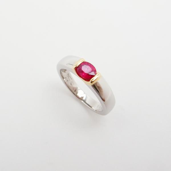 ルビー リング 0.41ct 9.5号 Pt900/K18YG ソーティング 付 新品仕上げ 